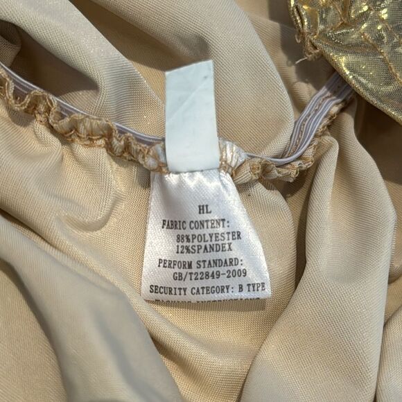 Women’s Gold Bodycon One Shoulder Lightweight Party Cocktail Prom Dress Size S - Picture 8 of 8